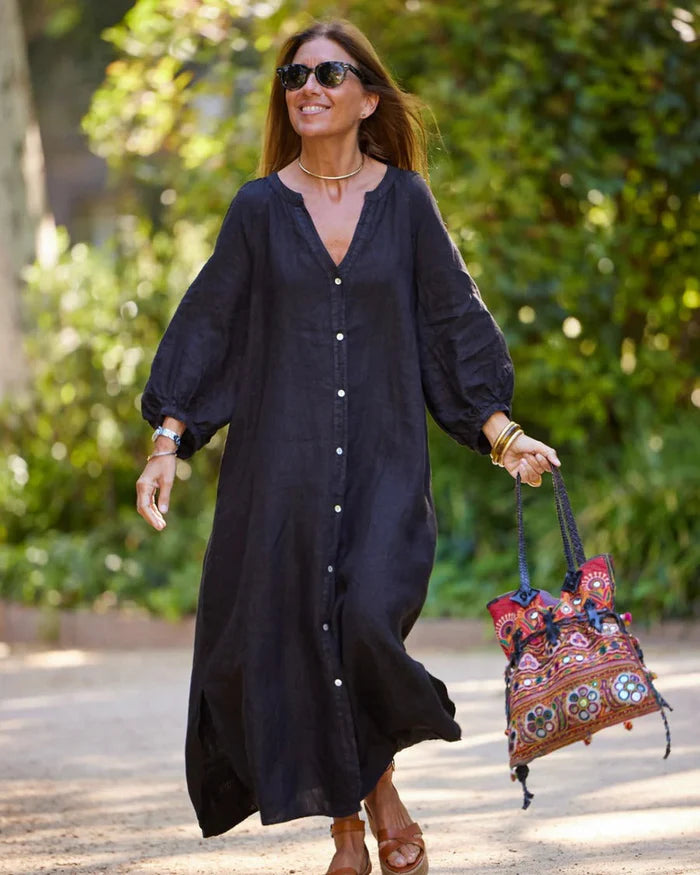 Image of Christine | Women's Long Sleeve Button Down Maxi Dress
