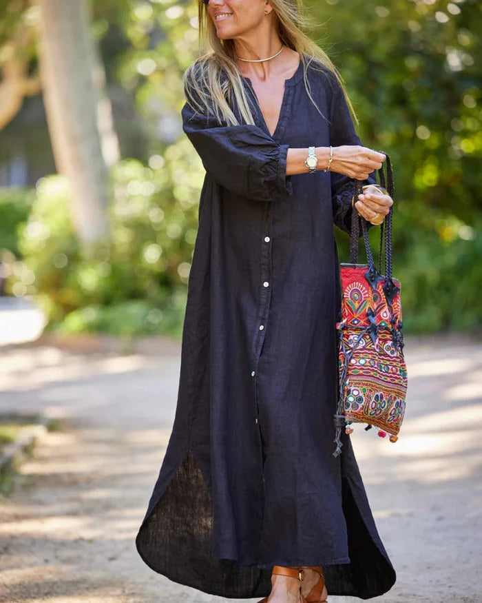 Image of Christine | Women's Long Sleeve Button Down Maxi Dress