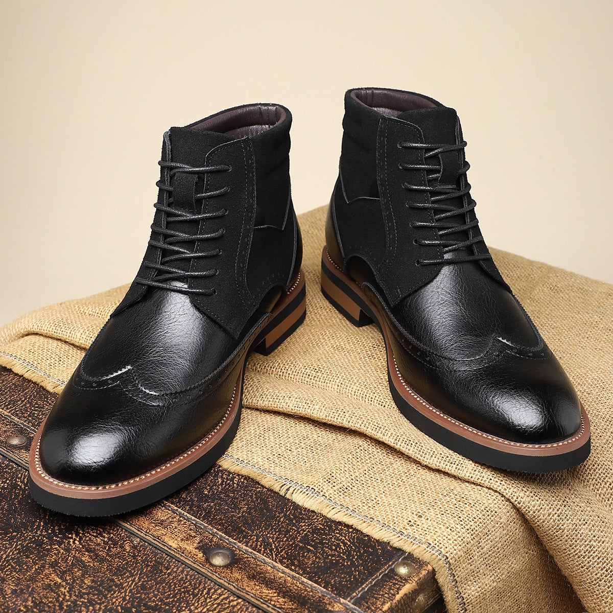 Image of Christopher | Men's Wingtip Lace-Up Ankle Boots