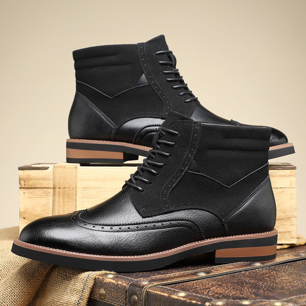 Image of Christopher | Men's Wingtip Lace-Up Ankle Boots