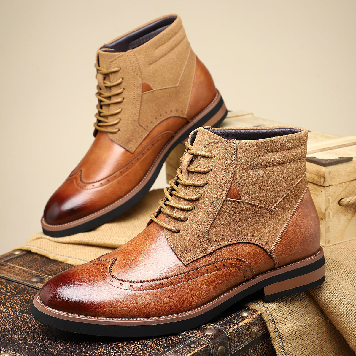 Image of Christopher | Men's Wingtip Lace-Up Ankle Boots