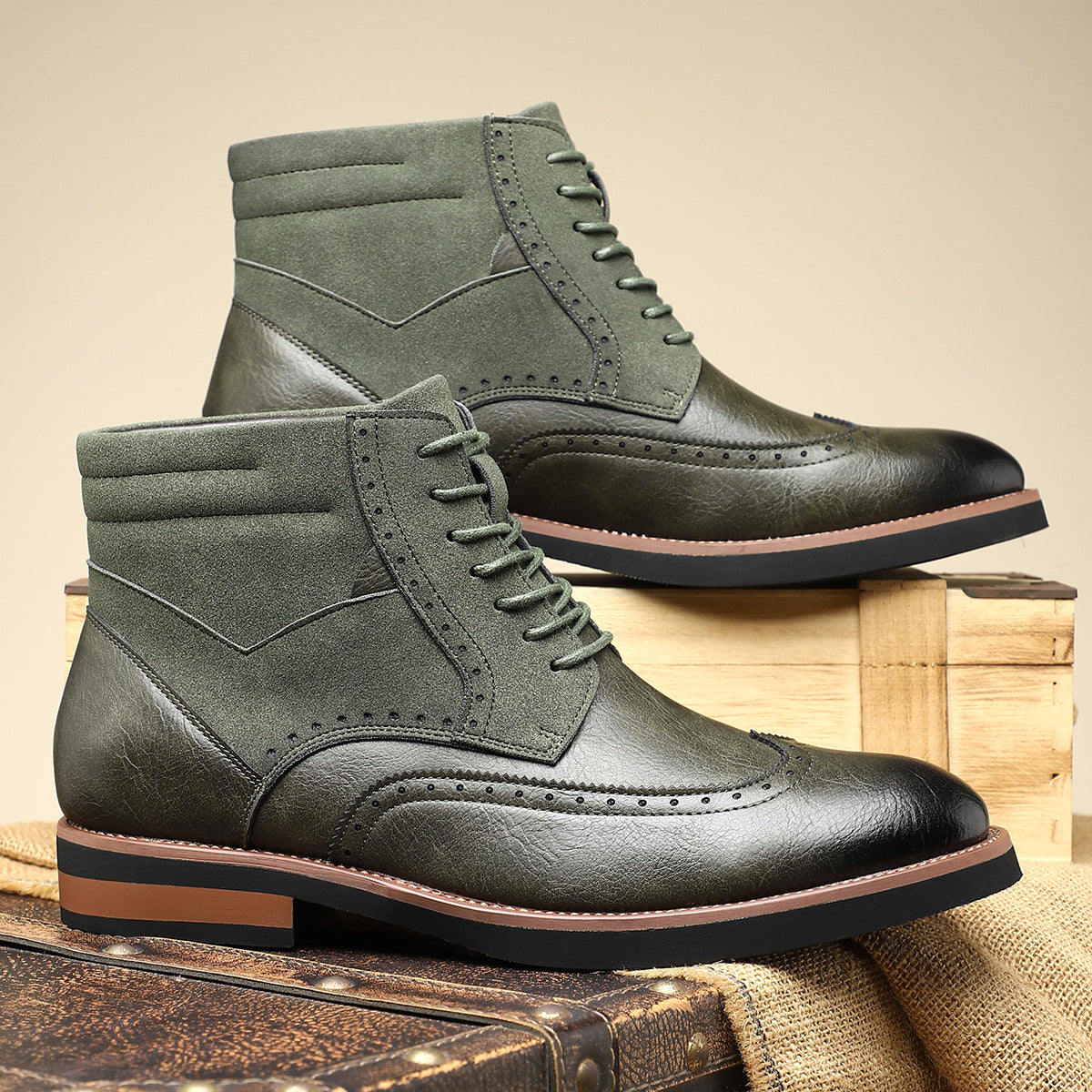 Image of Christopher | Men's Wingtip Lace-Up Ankle Boots