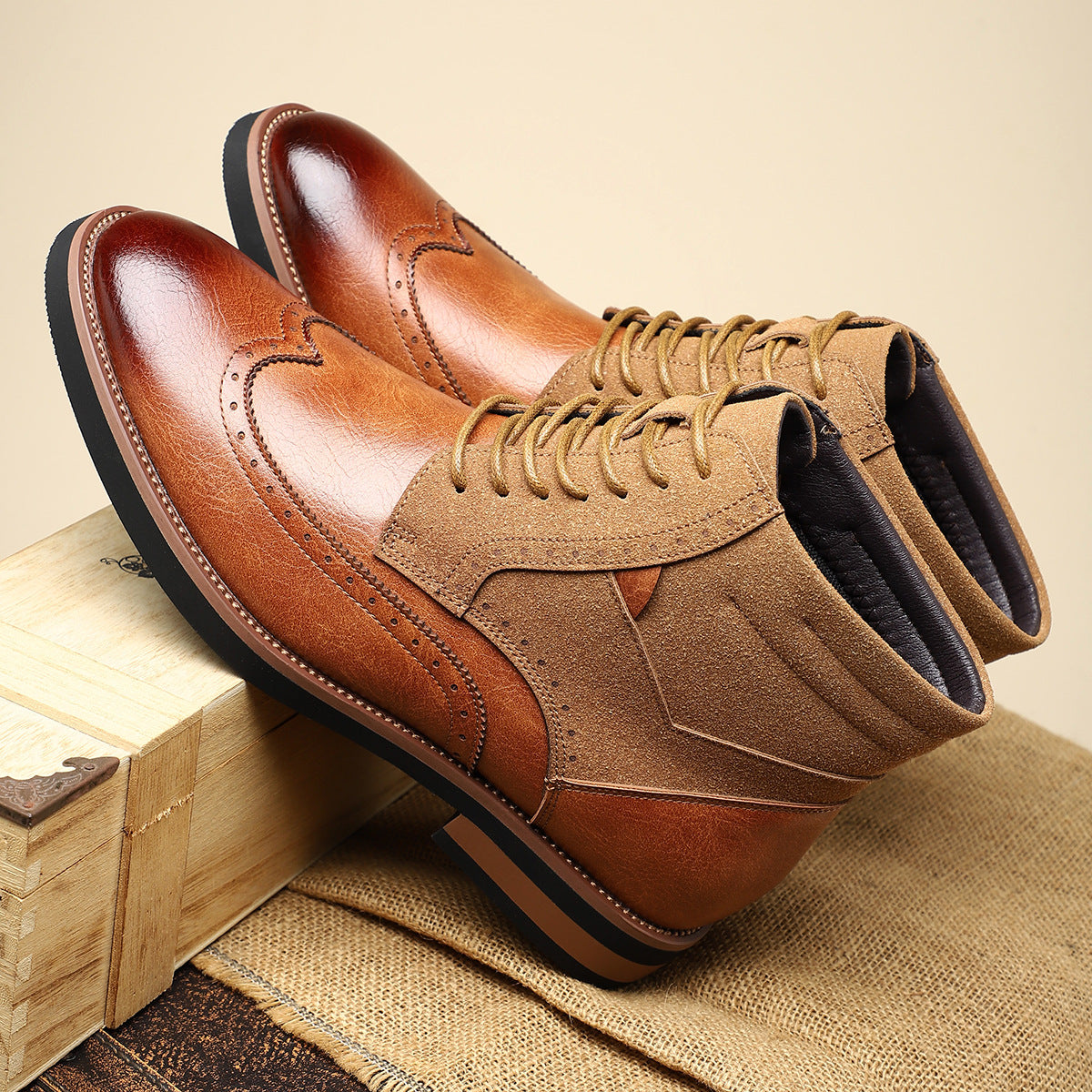 Image of Christopher | Men's Wingtip Lace-Up Ankle Boots