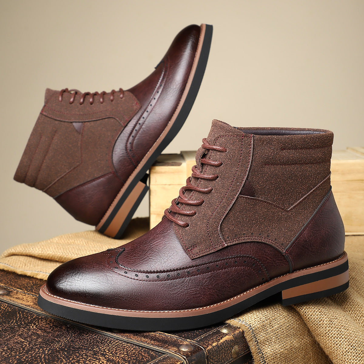 Image of Christopher | Men's Wingtip Lace-Up Ankle Boots