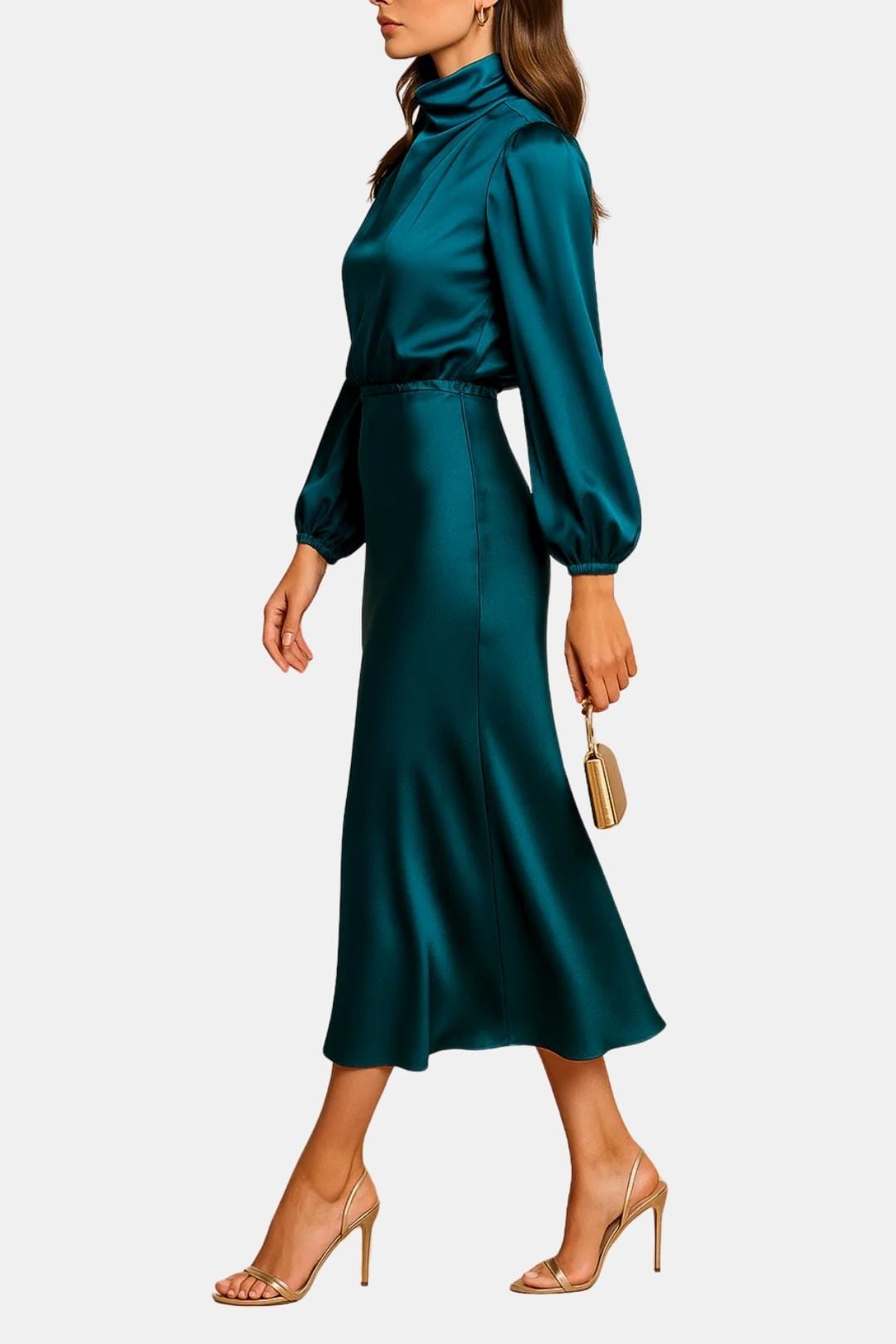 Image of Christy | Women's Long Sleeve A-Line Midi Dress