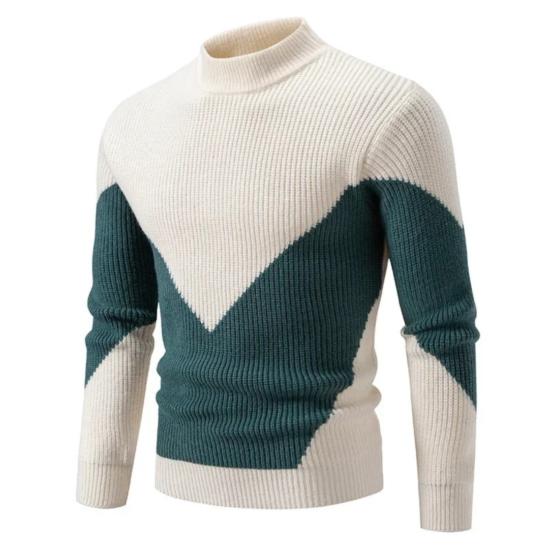 Image of Clark | Men's Mock Neck Ribbed Sweater