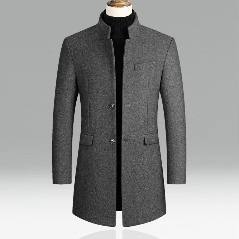 Image of Clint | Men's Slim-Fit Mid-Length Overcoat