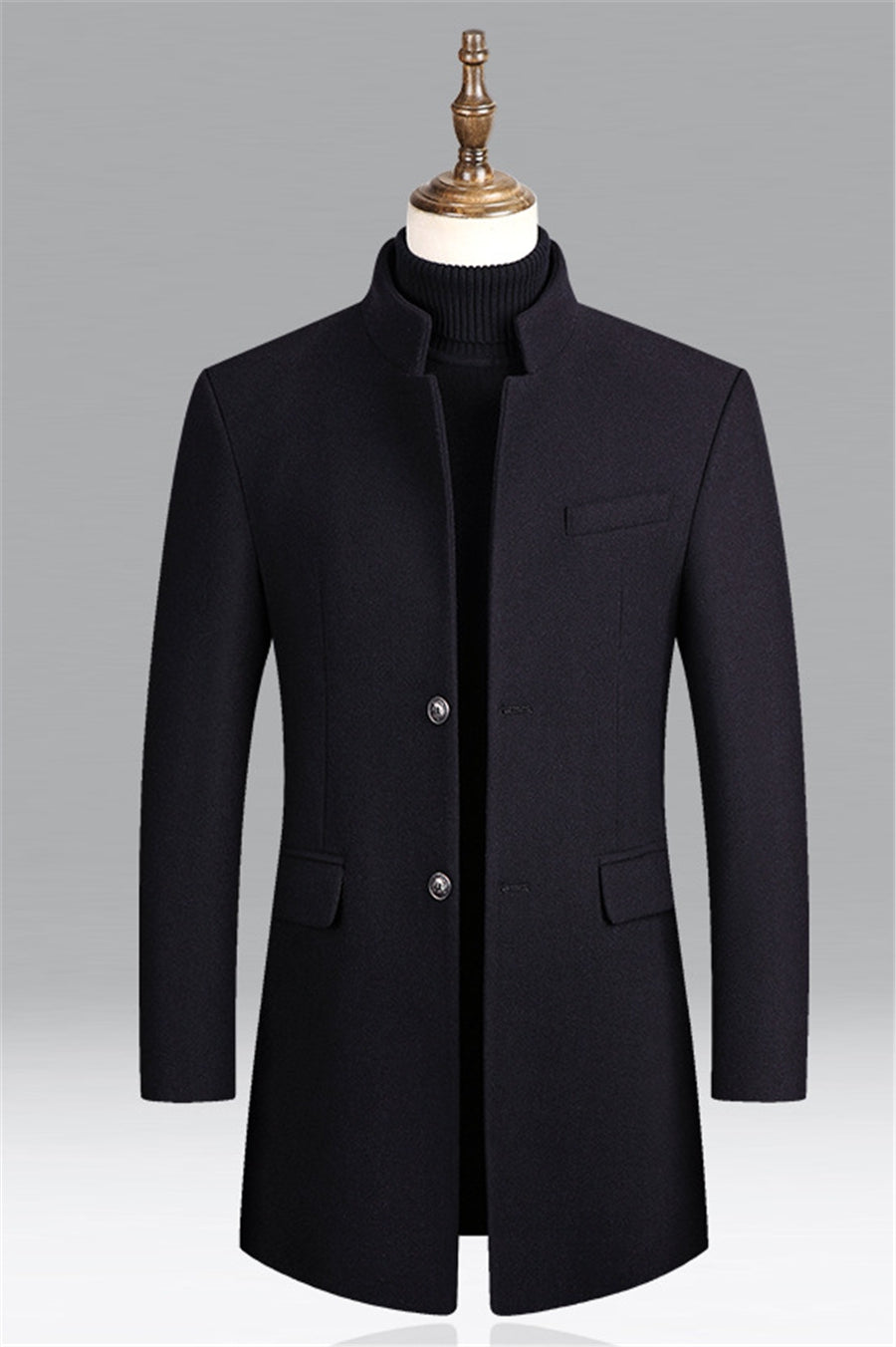 Image of Clint | Men's Slim-Fit Mid-Length Overcoat