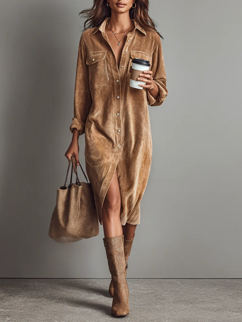Image of Colleen | Women's Button-Down Midi Shirt Dress