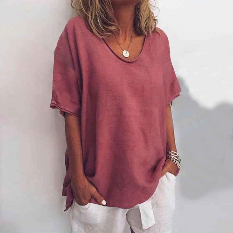 Image of Colleen | Women's Oversized V-Neck Blouse
