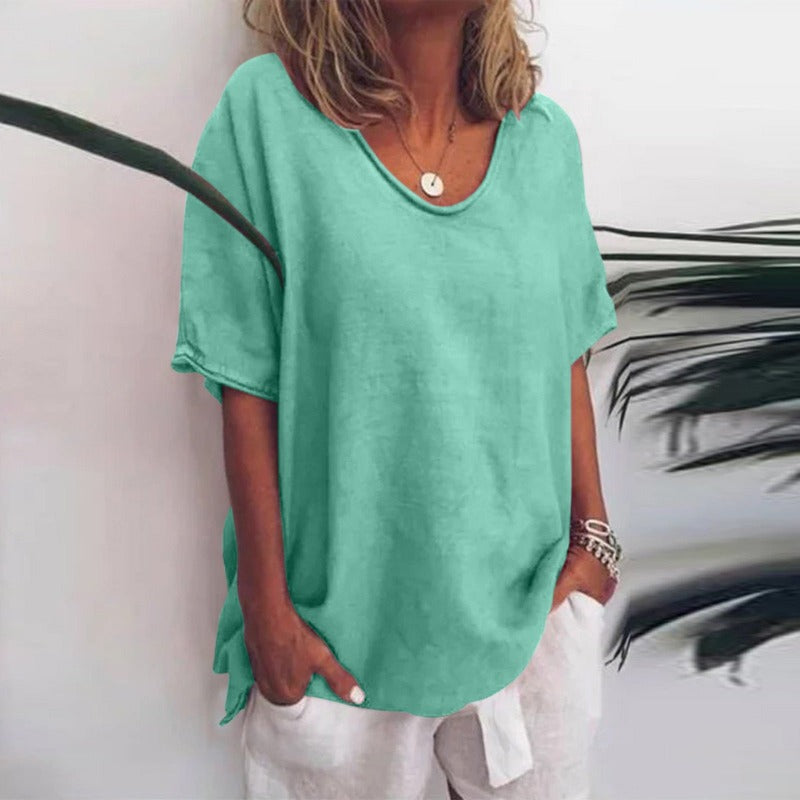 Image of Colleen | Women's Oversized V-Neck Blouse