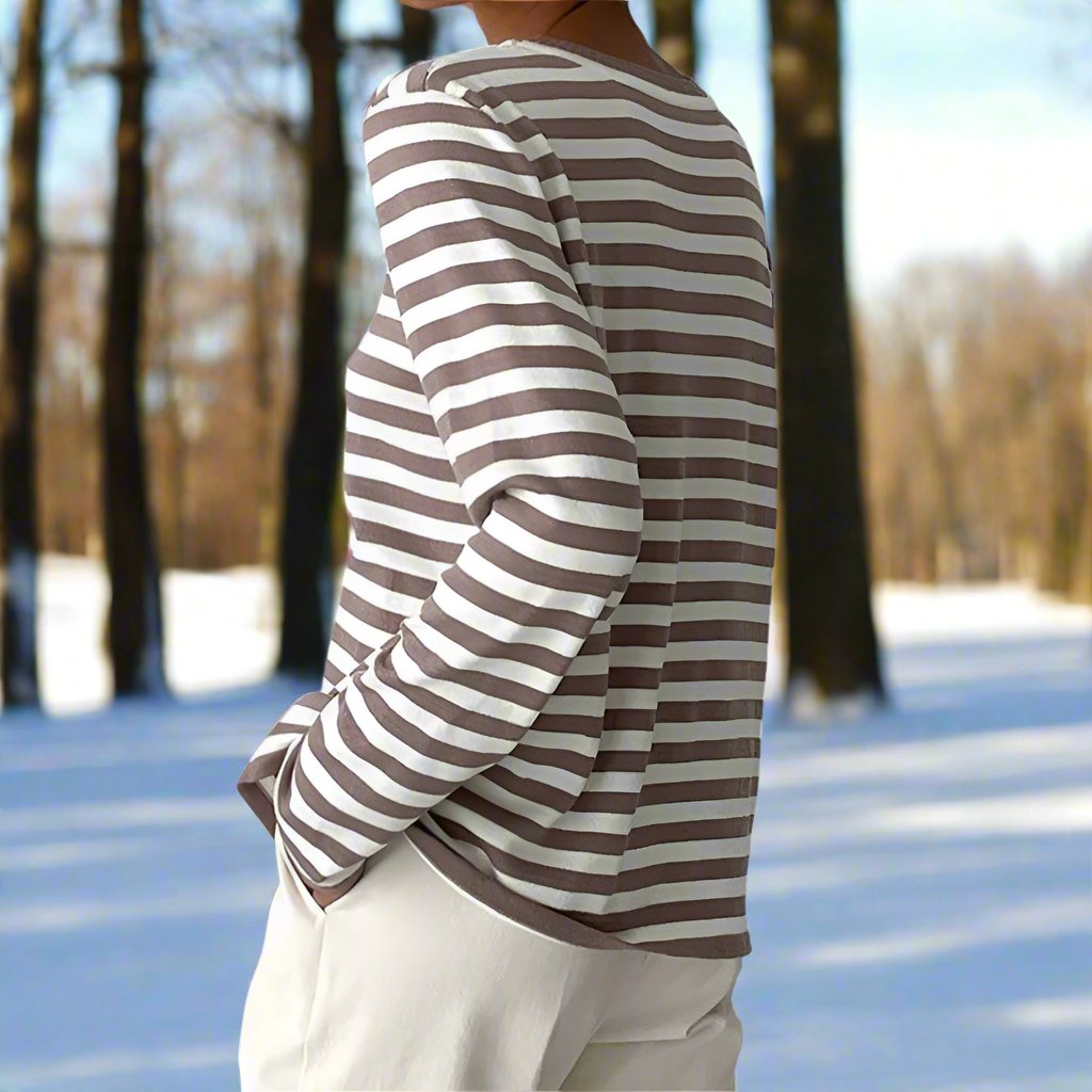 Image of Connie | Women's Long Sleeve Striped T-Shirt