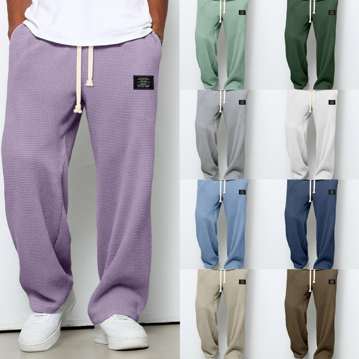 Image of Cornelius | Men's Drawstring Wide Leg Lounge Pants
