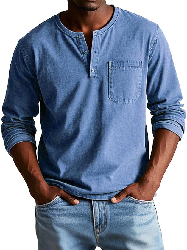 Image of Curtis | Men's Long Sleeve Henley Shirt