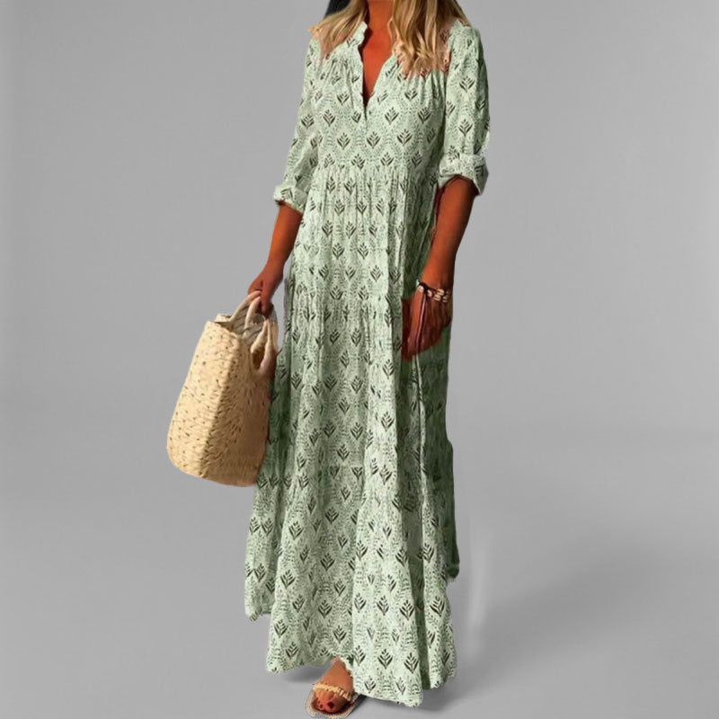 Image of Danielle | Women's V-Neck Boho Maxi Dress