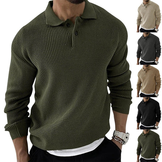 Image of David | Men's Polo Waffle Knit Sweater