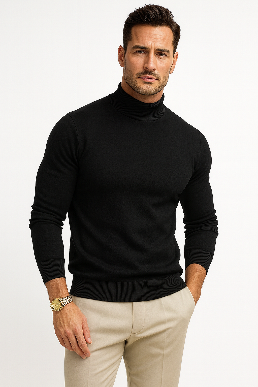 Image of David | Men's Slim Fit Turtleneck Sweater