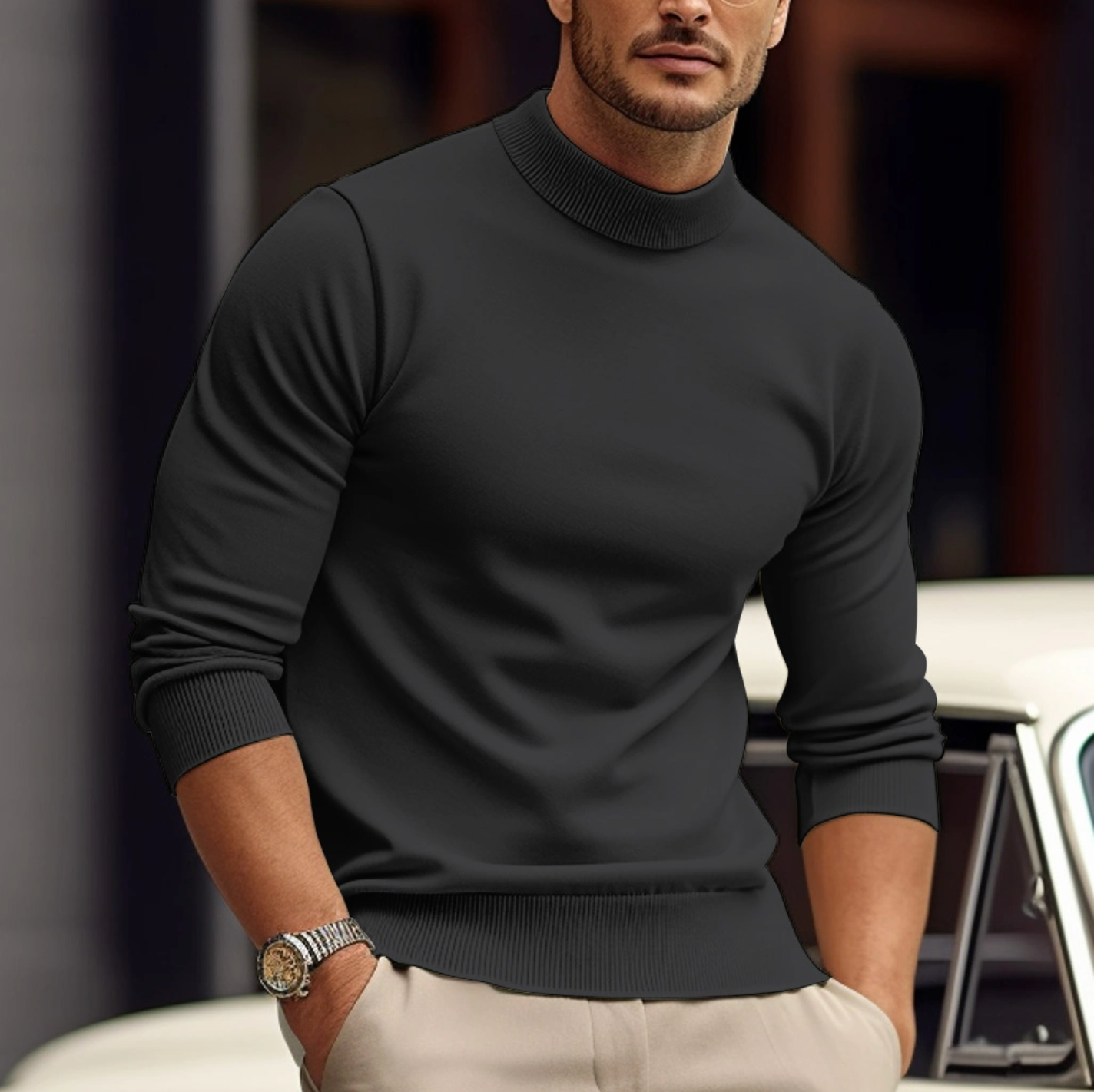 Image of David | Men's Slim Fit Turtleneck Sweater