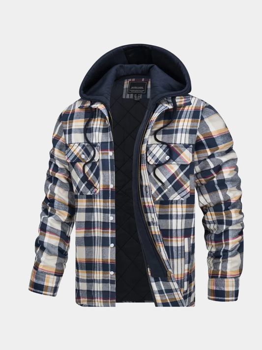 Image of Davin | Men's Hooded Plaid Jacket