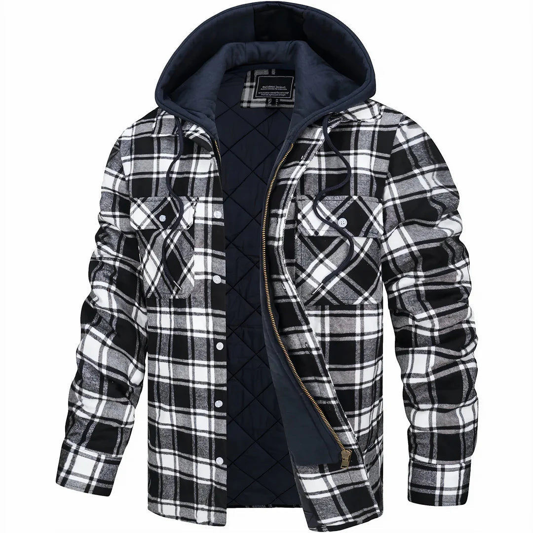 Image of Davin | Men's Hooded Plaid Jacket