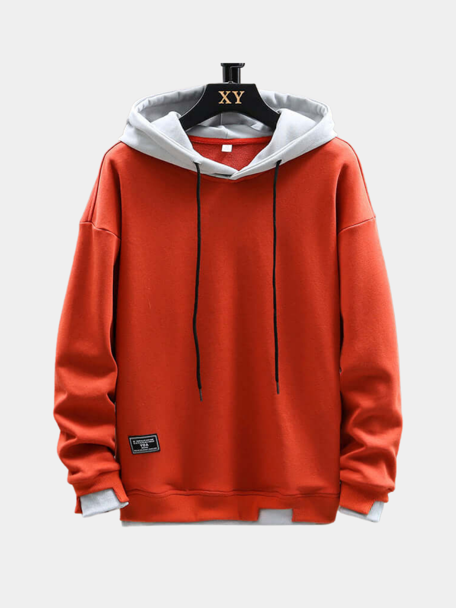 Image of Derrick | Men's Color Block Drawstring Hoodie