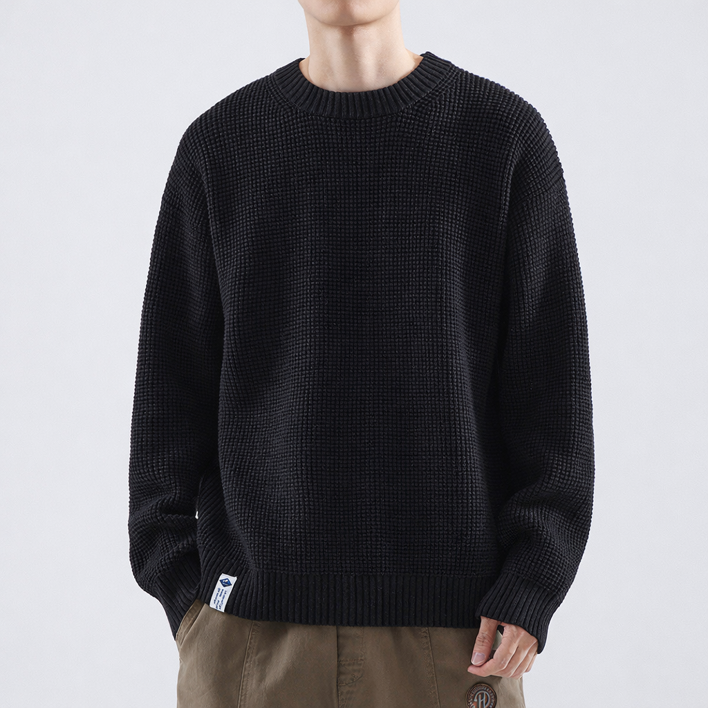 Image of Derrick | Men's Crew Neck Textured Sweater