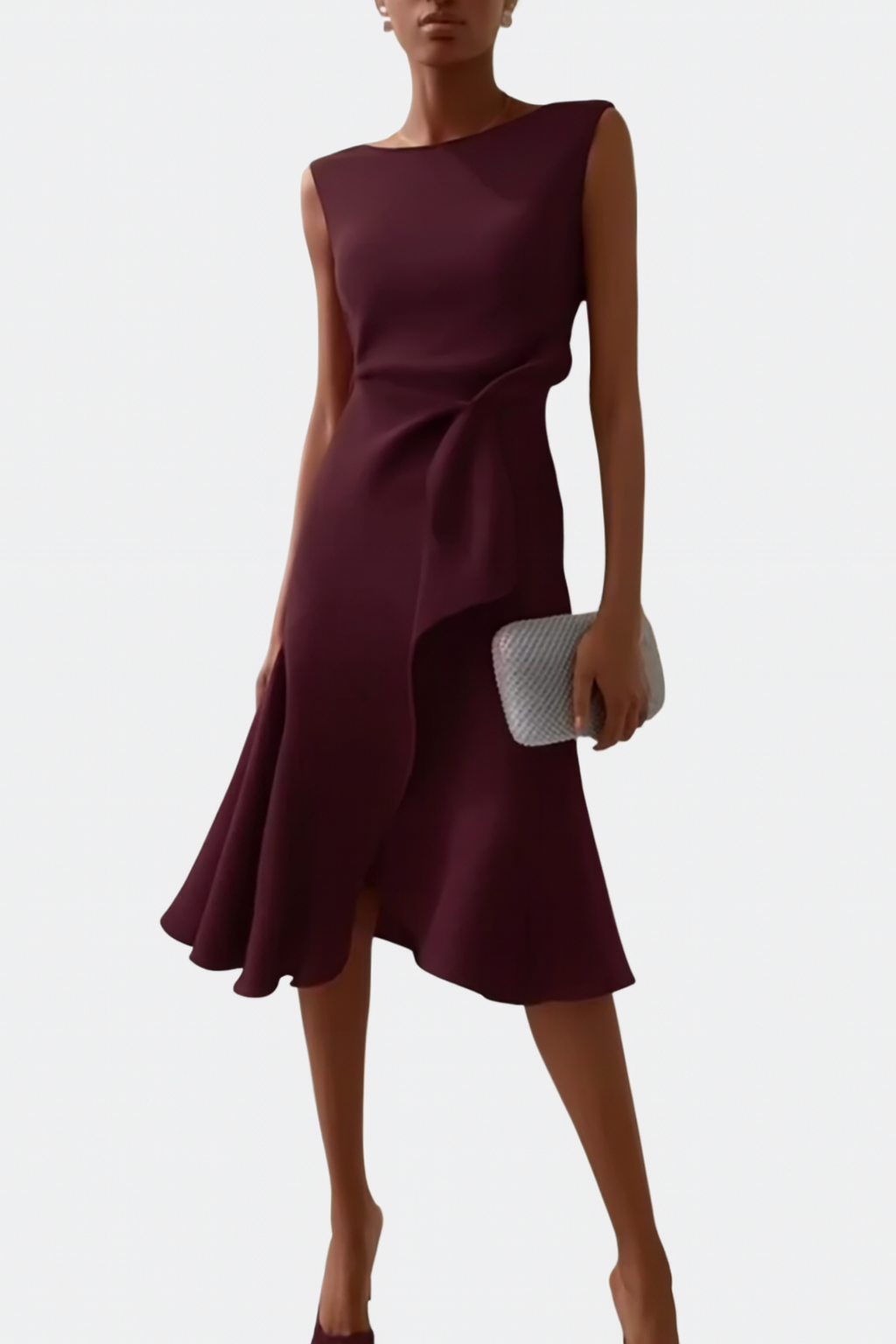 Image of Destiny | Women's Sleeveless A-Line Midi Wrap Dress