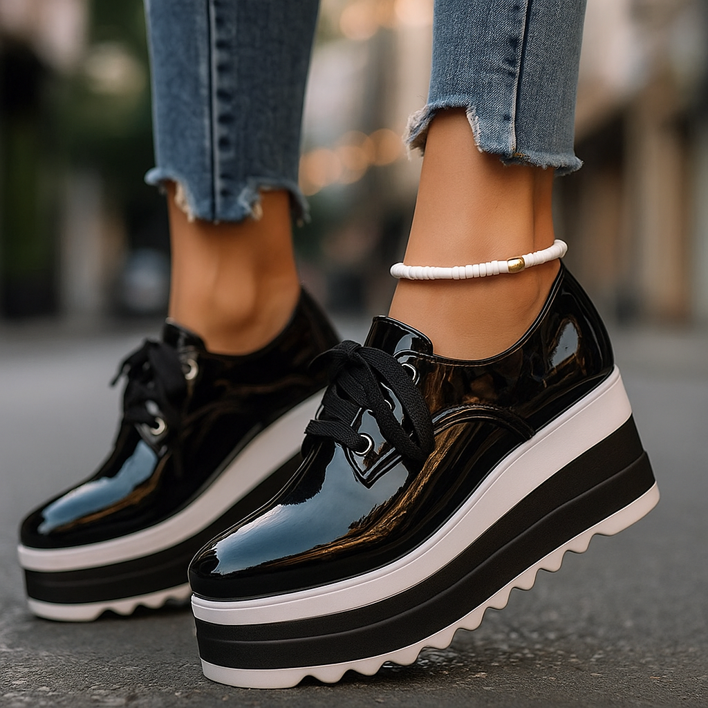 Image of Devon | Women's Lace-Up Platform Shoes