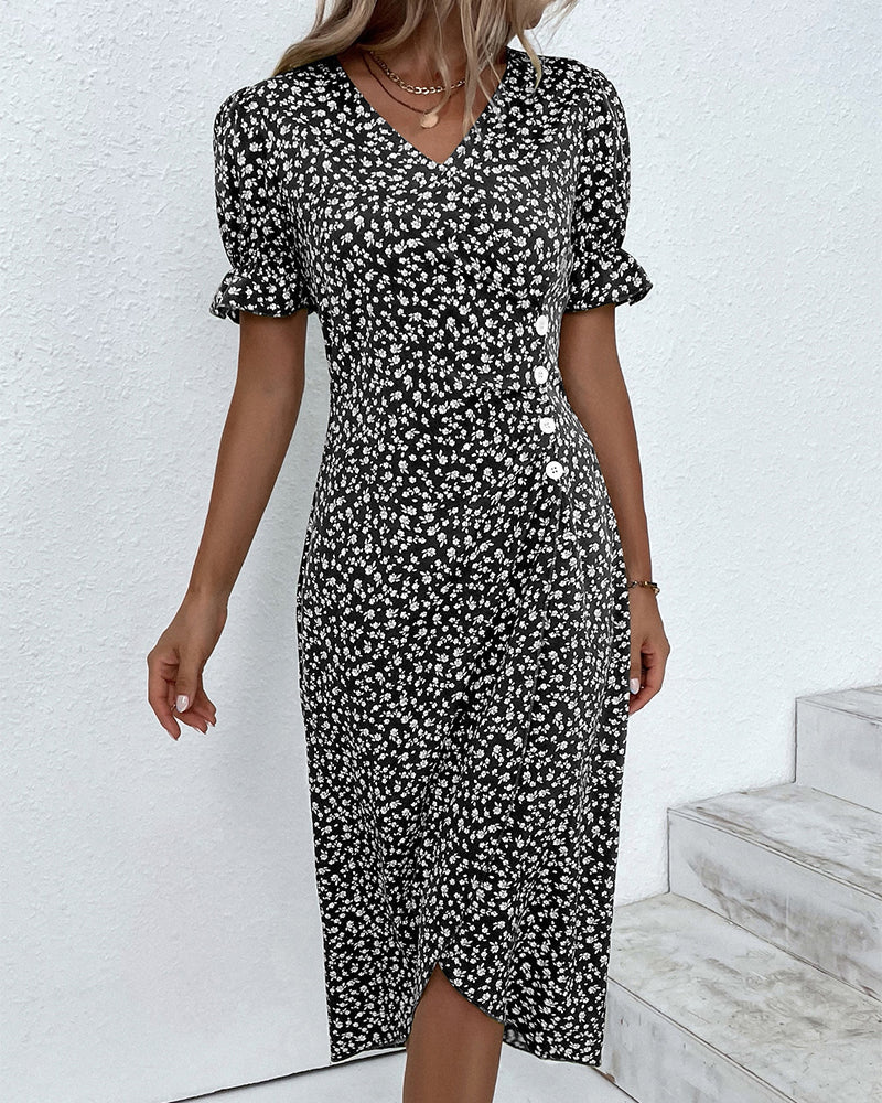 Image of Dianna | Women's V-Neck Wrap Midi Dress