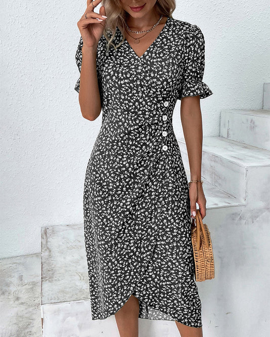 Image of Dianna | Women's V-Neck Wrap Midi Dress