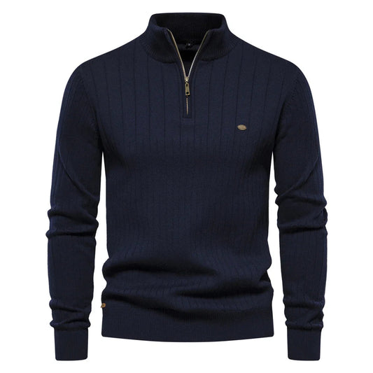 Image of Don | Men's Half-Zip Ribbed Sweater