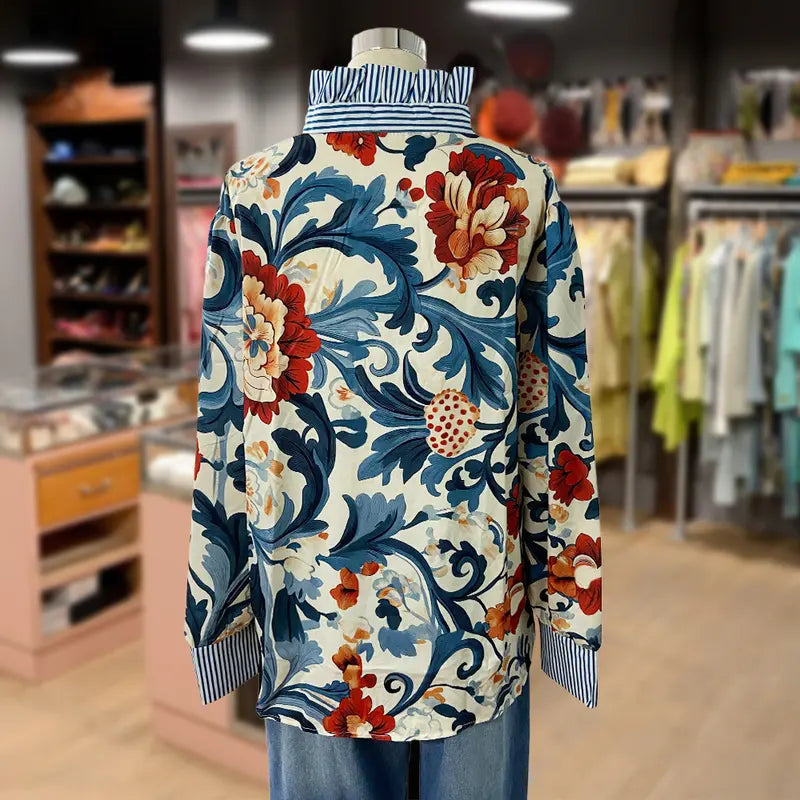 Image of Dorothy | Women's Oversized Long Sleeve Floral Blouse