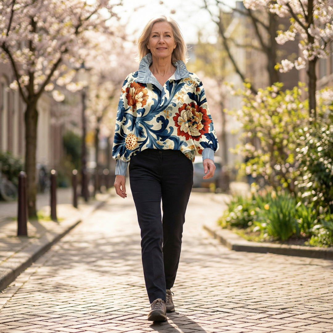 Image of Dorothy | Women's Oversized Long Sleeve Floral Blouse
