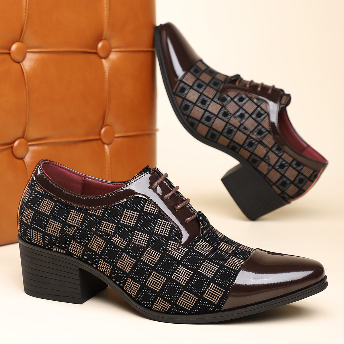 Image of Drake | Men's Lace-Up Block Heel Dress Shoes