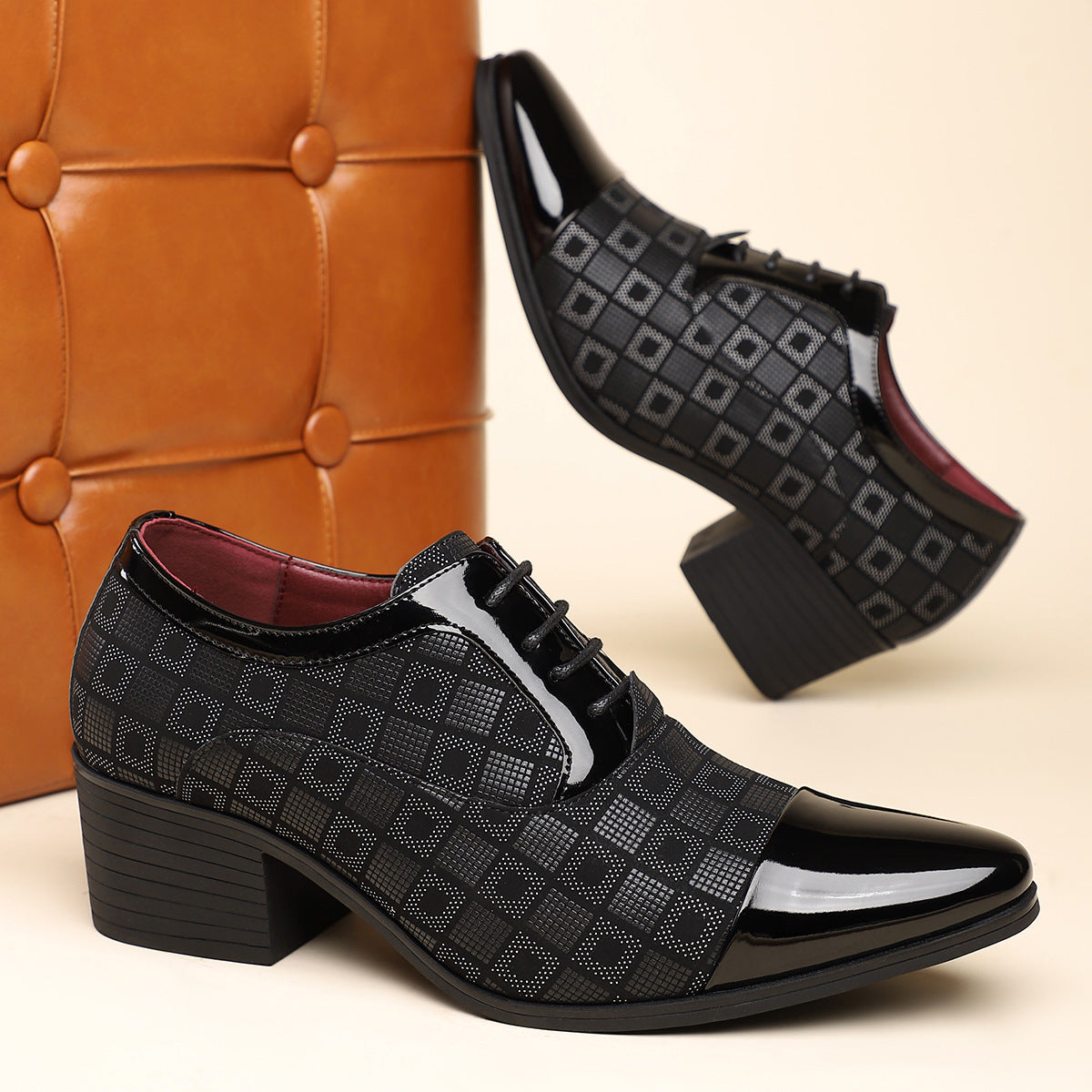 Image of Drake | Men's Lace-Up Block Heel Dress Shoes