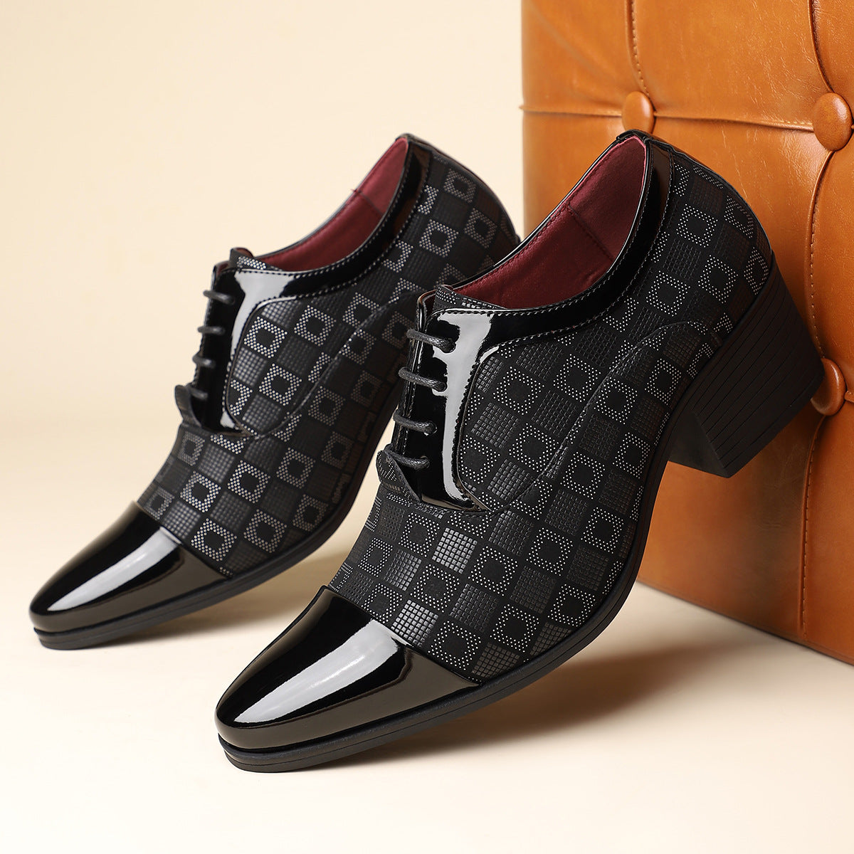 Image of Drake | Men's Lace-Up Block Heel Dress Shoes