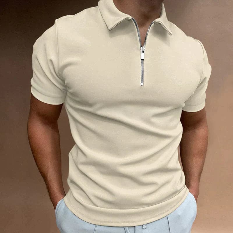 Image of Eddie | Men's Zip Slim Fit Polo Shirt