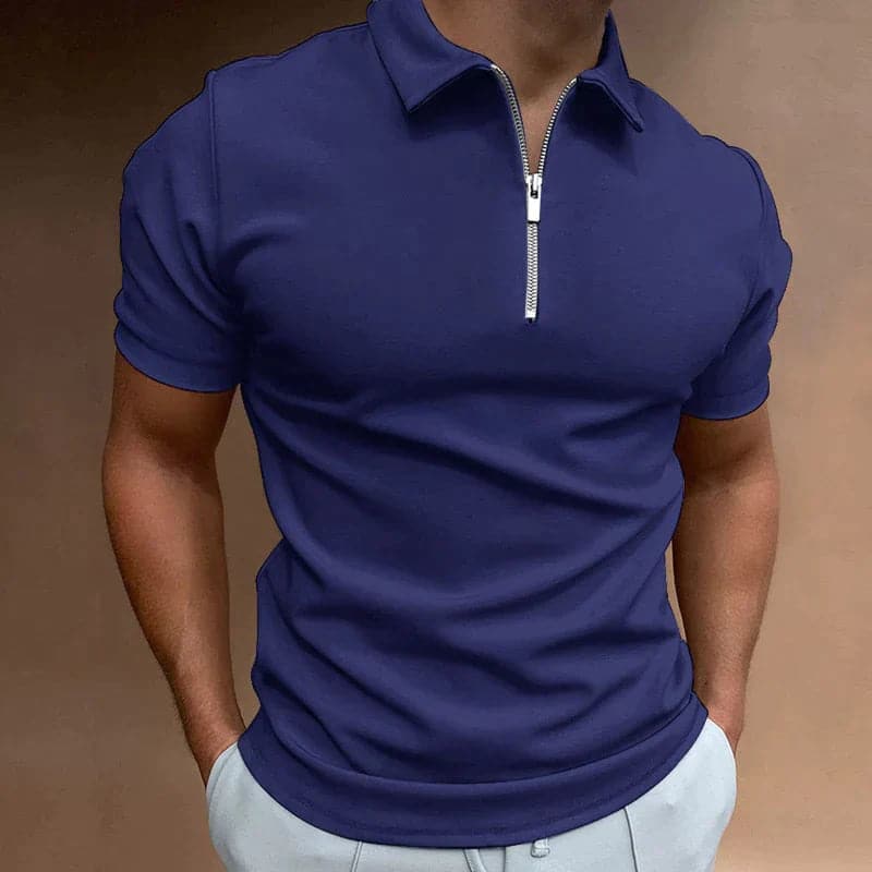 Image of Eddie | Men's Zip Slim Fit Polo Shirt