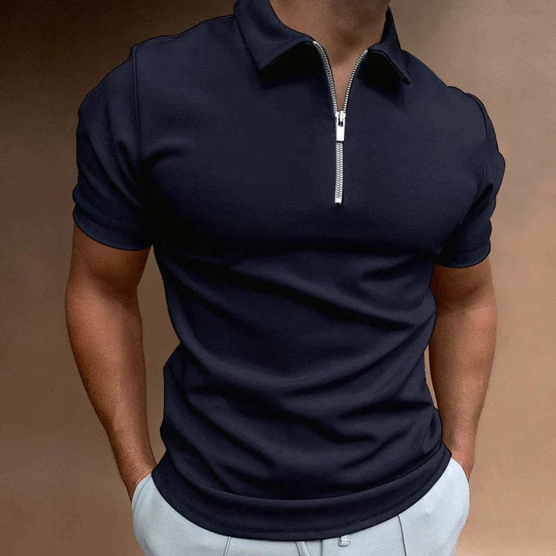 Image of Eddie | Men's Zip Slim Fit Polo Shirt
