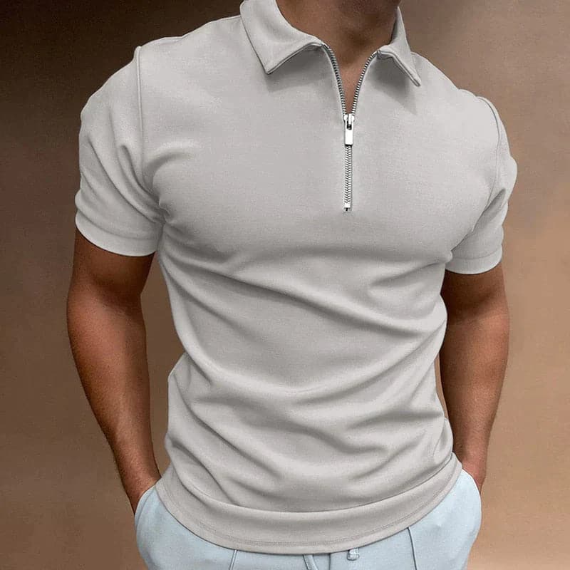 Image of Eddie | Men's Zip Slim Fit Polo Shirt