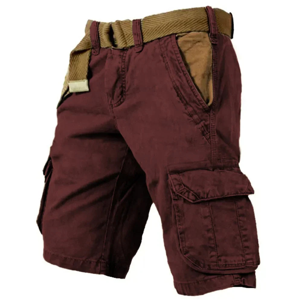 Image of Eli | Men's Cargo Belted Knee Length Shorts