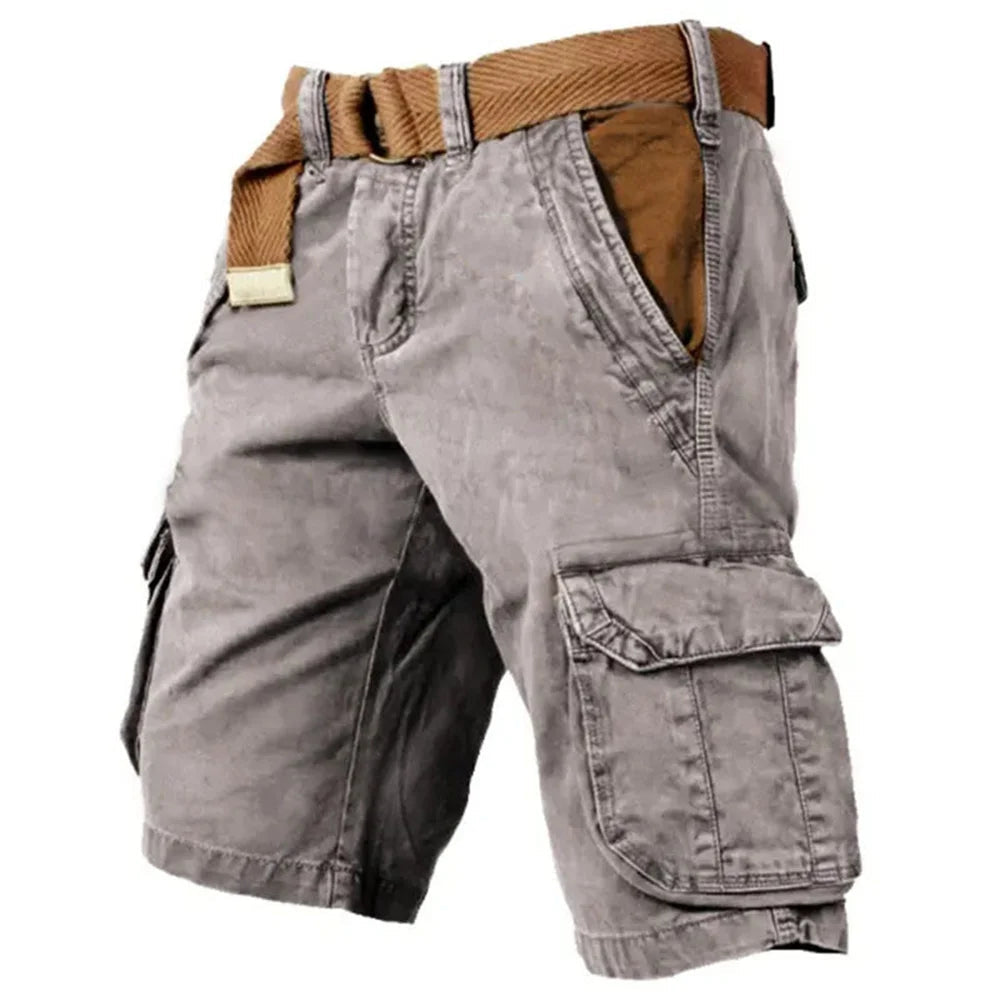 Image of Eli | Men's Cargo Belted Knee Length Shorts