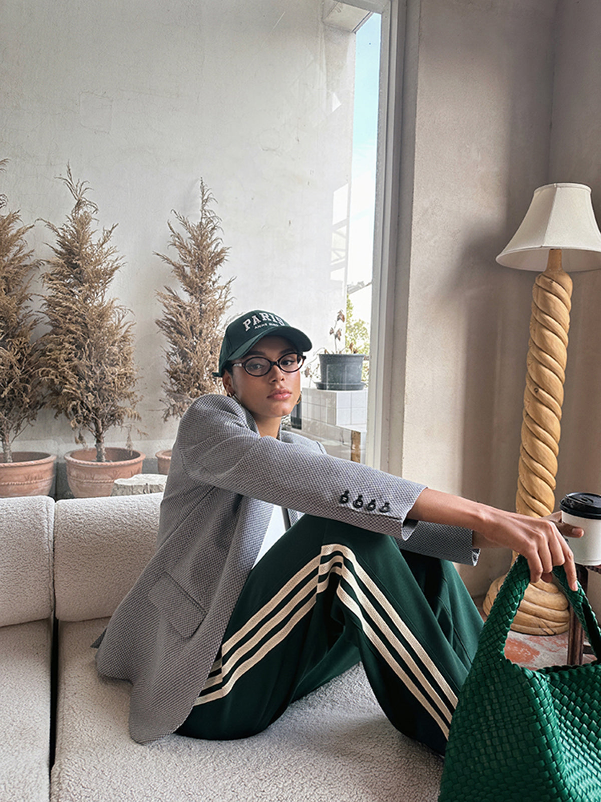 Image of Elsie | Women's High-Waisted Striped Track Pants