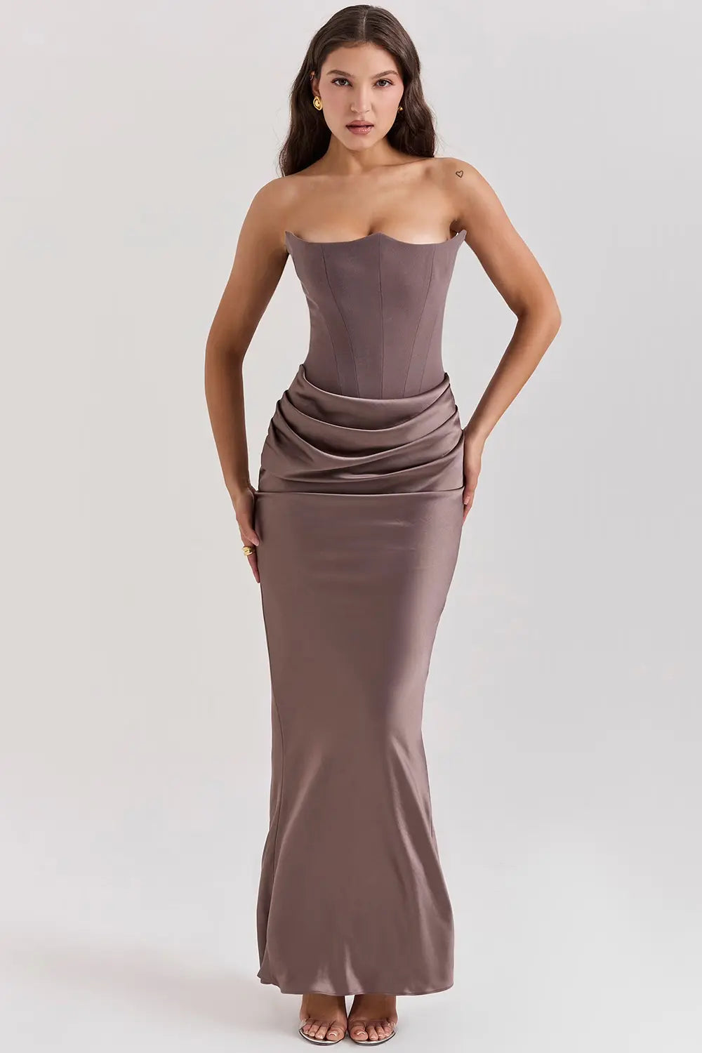 Image of Emily | Women's Strapless Bodycon Maxi Dress