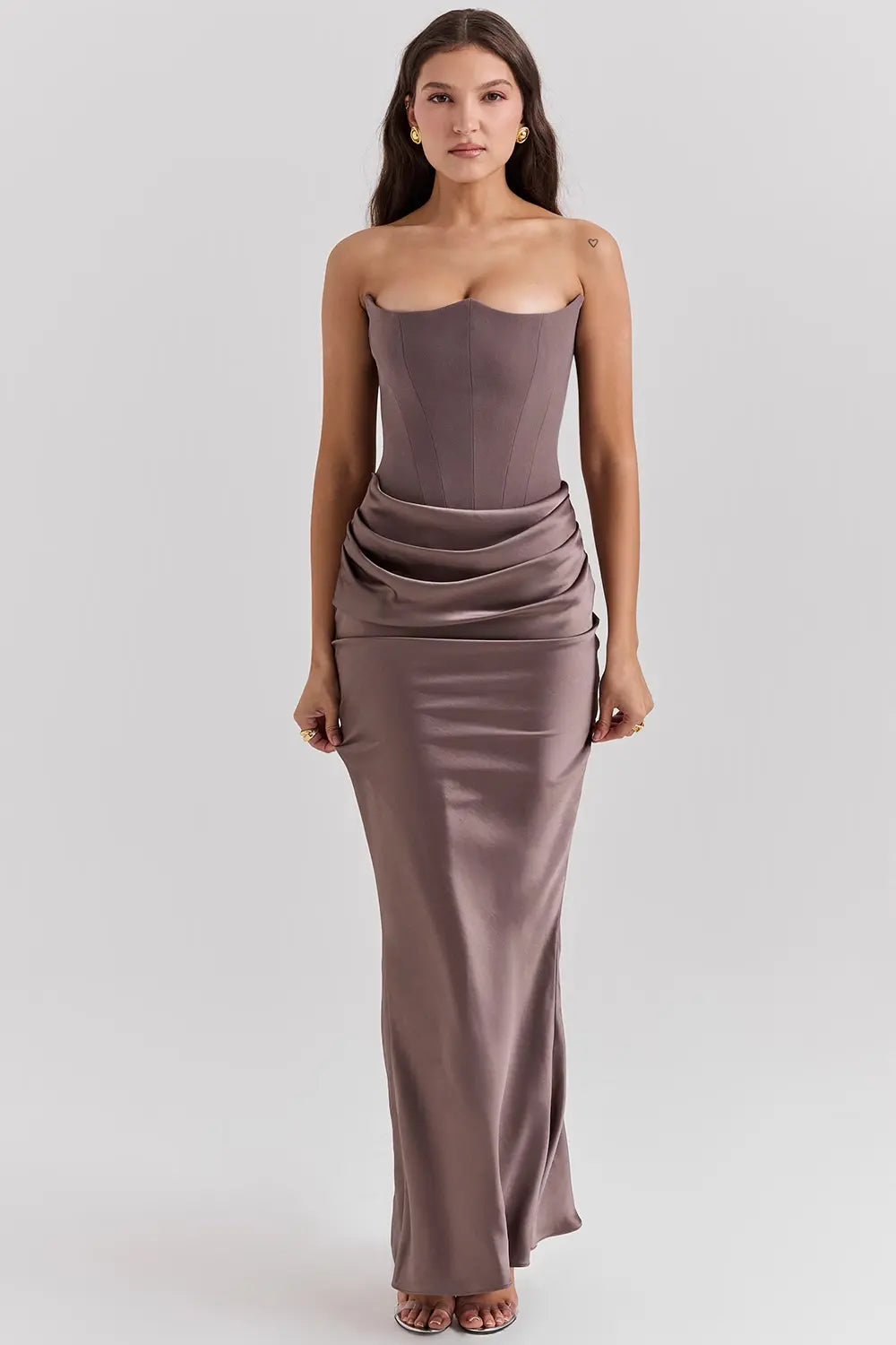 Image of Emily | Women's Strapless Bodycon Maxi Dress