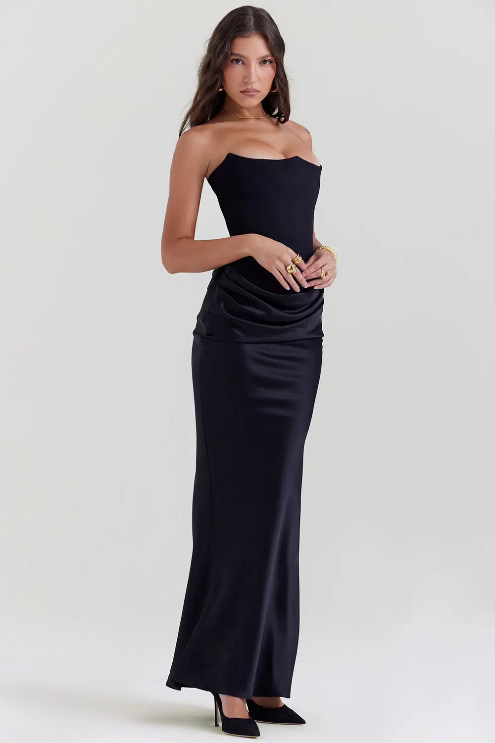 Image of Emily | Women's Strapless Bodycon Maxi Dress