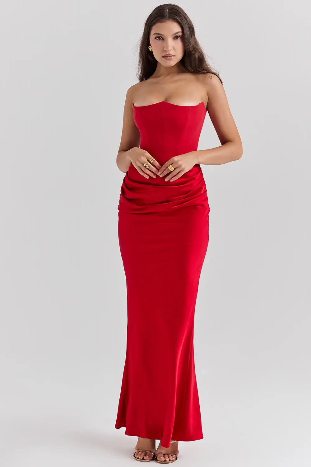Image of Emily | Women's Strapless Bodycon Maxi Dress