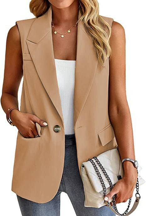 Image of Esme | Women's Sleeveless Blazer Vest