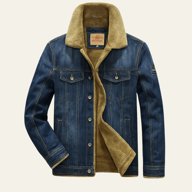 Image of Floyd | Men's Shearling Collar Denim Jacket