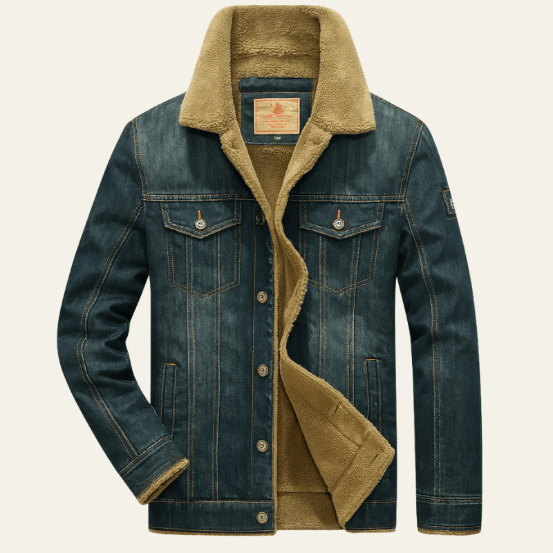 Image of Floyd | Men's Shearling Collar Denim Jacket